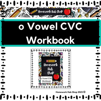 Preview of Short o Vowel CVC Word Workbook or Activity Book (Black and White Version)