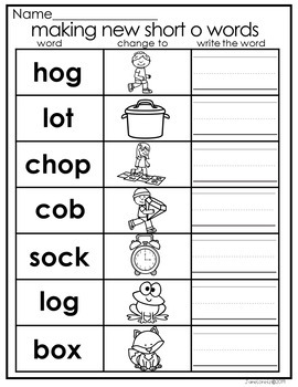 Short o worksheets and activities NO PREP by Jane Loretz | TpT