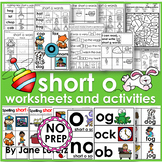 Short o worksheets and activities NO PREP