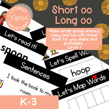 Preview of Short oo & Long oo Phonics Slides- Science of Reading