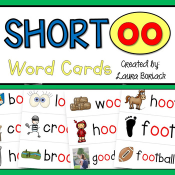 Short oo Word Cards by Laura Boriack - Over the 1st Grade Rainbow