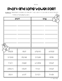 Short or Long Vowel Sorting Worksheet - UFLI Aligned Lesso