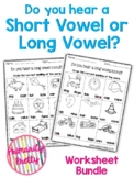 Short or Long Vowel Sound Silent E CVCE Worksheets Kinderg