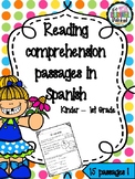 Comprension de lectura - Spanish short reading comprehensi