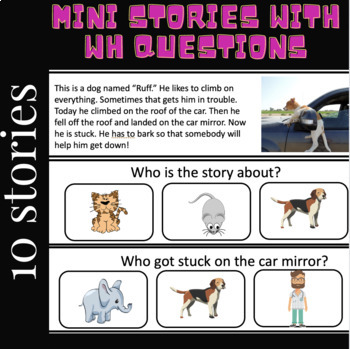 short stories with wh questions speech therapy