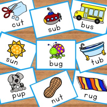 short u bundle working on sounds and words activities flashcards