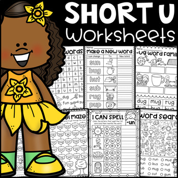 Preview of Short u Worksheets - CVC Words