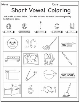 CVC short vowel sort, spell, and color by Chikabee | TpT