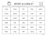 Short vs. Long VOWELS - A, E, I, O, U Color Sort Practice 
