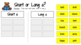 Short vs. Long Vowels, a, e, i o and u Sorting Activity - 