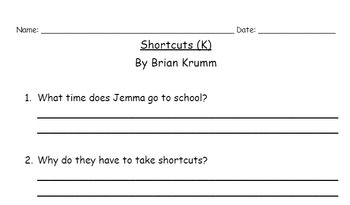 Preview of Shortcuts (K) Reading Comprehension