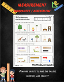 Shorter, Taller, and Longer Measurement Worksheet/Assessment