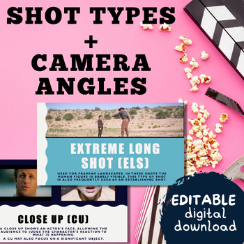 Preview of Intro to Shot Types Camera Angles Composition Presentation Film TV English