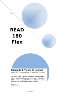 Preview of Should Cell Phones Be Banned- Read 180 (Workshop 5)