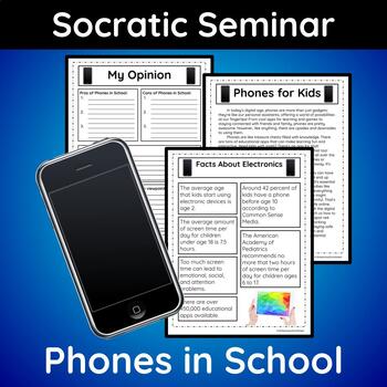 Preview of Should Kids Have Phones in School Socratic Seminar: Debate for Gifted & Talented