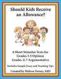 Stimulus Texts and Prompt Grades 3 - 7