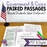 Government & Civics Paired Passages & Writing Prompt - Stu