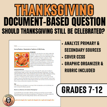Preview of Should We Celebrate Thanksgiving? DBQ Document-Based Question Investigation