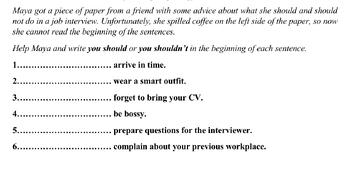 Preview of Should/shouldn't grammar practice; career and job vocabulary