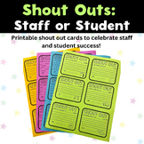 Shout Out Cards: Staff or Student | Classroom Culture SEL