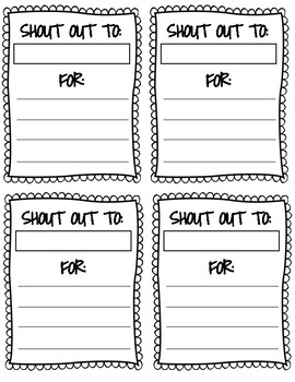 Shout Out Printable by Amanda Montana TPT