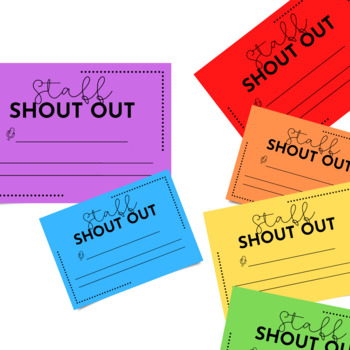 Staff Shout Out Printable Worksheets Teachers Pay Teachers