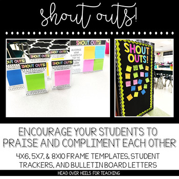 Preview of Shout Outs Using Sticky Notes {Frame Templates, Trackers, BB Letters}