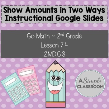 Preview of Show Amounts in Two Ways *Instructional* Google Slides (Lesson 7.4 Go Math G2)