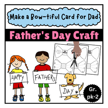 Preview of Show Dad You Care: Easy Bow Tie Card Craft for Father's Day For Primary Grades