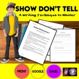 Show Don't Tell Creative Writing Worksheets | Print | Digi