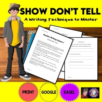 Preview of Show Don't Tell Creative Writing Worksheets | Print | Digital | Easel