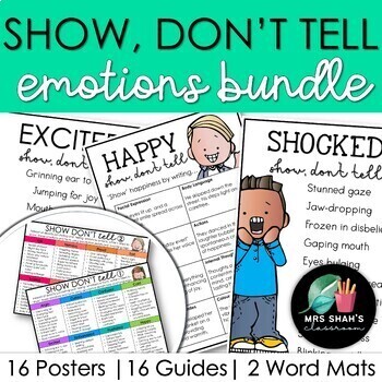 Preview of Show, Don't Tell Emotions BUNDLE - Word Lists, Posters and Guides