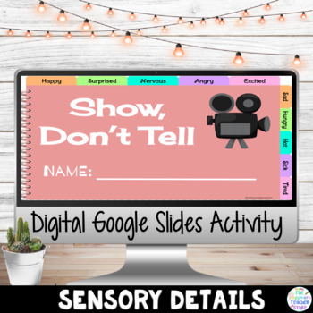 Preview of Show Don't Tell Sensory Details Digital Writing Activity 