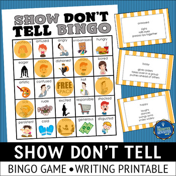 Preview of Show Don't Tell Writing Bingo Game