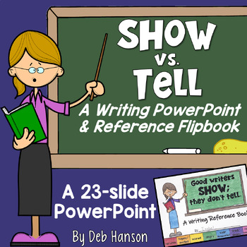 Preview of Show Don't Tell Writing PowerPoint: Writing Lesson and Flipbook Activity