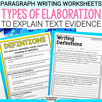 Preview of Show, Don't Tell Writing Strategies: Types of Elaboration for Writing Paragraphs