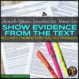 Show Evidence From the Text: Nonfiction Reading Practice
