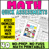 2nd Grade Math Review & Assessments w/ No Prep Math Printa