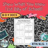 Show What You Know (1st Day of School Skills Assessment)