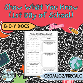 Show What You Know (1st Day of School Skills Assessment)