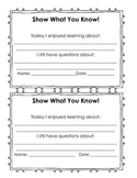 Show What You Know Exit Ticket