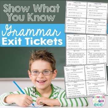 Preview of Grammar Exit Tickets