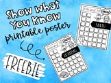 Show What You Know Math and Reading Posters