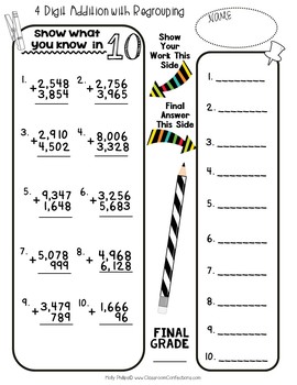 Addition and Subtraction Worksheets by Elementary Lesson Plans | TpT