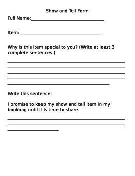 Free Kindergarten Writing Paper Template (Show and Tell) by Mrs Aoto