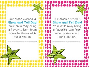 show and tell note
