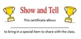 Show and Tell Reward Certificate