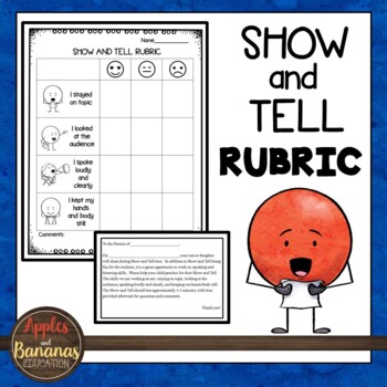 Preview of Show and Tell Speaking Rubric