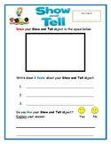 Show and Tell Worksheet