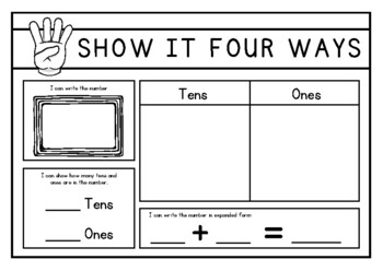 Preview of Show it Four Ways Place Value Activity